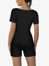 Load image into Gallery viewer, Square Neck Short Sleeve Romper