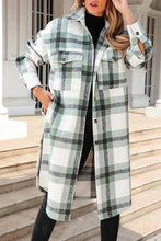 Load image into Gallery viewer, Plaid Collared Button Down Coat