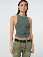 Load image into Gallery viewer, Halter Neck Ribbed Cropped Top