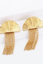 Load image into Gallery viewer, 18K Gold Plated Fan Fringe Dangle Earrings