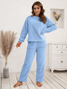 Teddy Long Sleeve Top and Pants Lounge Set