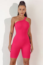 Load image into Gallery viewer, Asymmetrical Neck Wide Strap Active Romper