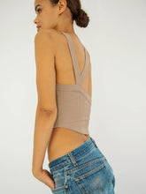 Load image into Gallery viewer, Halter Neck Ribbed Cropped Top