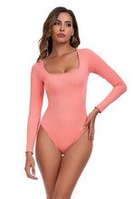 Load image into Gallery viewer, Square Neck Long Sleeve Active Bodysuit