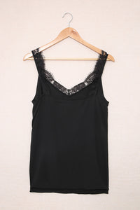 Lace Detail Wide Strap Tank