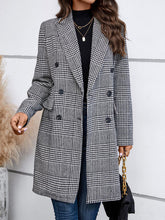 Load image into Gallery viewer, Houndstooth Laper Collar Buttoned Coat