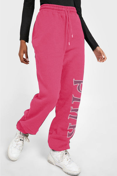 Simply Love Full Size PINK Graphic Sweatpants