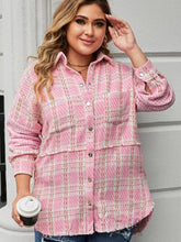 Load image into Gallery viewer, Plus Size Plaid Pocketed Snap Down Jacket