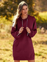 Load image into Gallery viewer, Textured Drawstring Tunic Hoodie