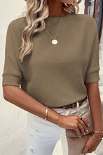 Load image into Gallery viewer, Round Neck Half Sleeve Knit Top