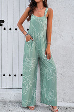 Load image into Gallery viewer, Printed Wide Strap Jumpsuit with Pockets