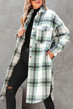 Load image into Gallery viewer, Plaid Collared Button Down Coat