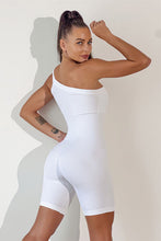 Load image into Gallery viewer, Asymmetrical Neck Wide Strap Active Romper