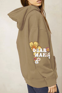 Simply Love Full Size DEAR MAMA Flower Graphic Hoodie