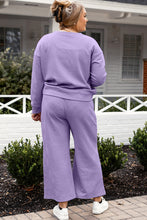 Load image into Gallery viewer, Double Take Full Size Textured Long Sleeve Top and Drawstring Pants Set