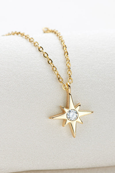 Moissanite North Star Pendant 925 Sterling Silver Necklace