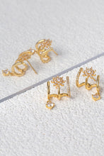 Load image into Gallery viewer, 18K Gold Plated Flower Zircon Earrings