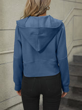 Load image into Gallery viewer, Zip-Up Raglan Sleeve Hoodie with Pocket