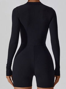 Half Zip Long Sleeve Active Romper