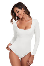 Load image into Gallery viewer, Square Neck Long Sleeve Active Bodysuit