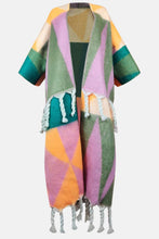 Load image into Gallery viewer, Tassel Color Block Open Front Cardigan