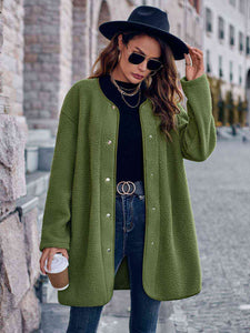 Snap Down Drop Shoulder Coat