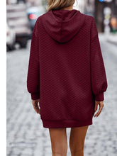 Load image into Gallery viewer, Textured Drawstring Tunic Hoodie