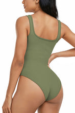 Load image into Gallery viewer, Wide Strap Square Neck Active Bodysuit