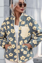 Load image into Gallery viewer, Pocketed Floral Mock Neck Jacket