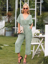 Load image into Gallery viewer, Polka Dot Surplice Neck Jumpsuit with Pockets