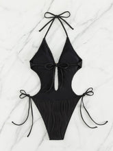 Load image into Gallery viewer, Textured Cutout Tied One-Piece Swimwear