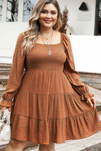 Load image into Gallery viewer, Plus Size Smocked Square Neck Tiered Dress