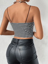 Load image into Gallery viewer, Cropped Sweetheart Neck Houndstooth Pattern Cami