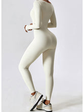 Load image into Gallery viewer, Square Neck Long Sleeve Sports Jumpsuit