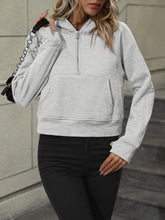 Load image into Gallery viewer, Zip-Up Raglan Sleeve Hoodie with Pocket