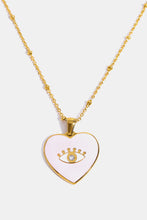 Load image into Gallery viewer, Heart &amp; Evil Eye Shape 18K Gold Plated Pendant Necklace