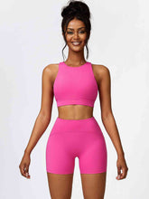 Load image into Gallery viewer, Cutout Cropped Sport Tank and Shorts Set