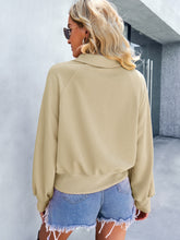 Load image into Gallery viewer, Quarter-Snap Collared Raglan Sleeve Sweatshirt