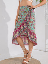 Load image into Gallery viewer, Tie Waistband Flounce Hem Midi Skirt