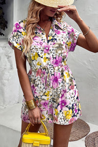 JULIANNA Floral Drawstring Romper