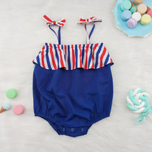 Load image into Gallery viewer, Baby Girl Striped Bow Detail Bodysuit