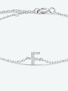 A To F Zircon 925 Sterling Silver Bracelet