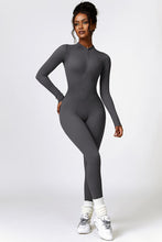 Load image into Gallery viewer, Half Zip Long Sleeve Active Jumpsuit