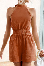 Load image into Gallery viewer, Halter Neck Tie Back Romper