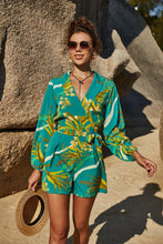 Load image into Gallery viewer, Botanical Print Long Sleeve Romper