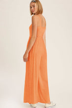 Load image into Gallery viewer, Smocked Square Neck Wide Leg Jumpsuit with Pockets