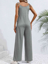 Load image into Gallery viewer, Tie-Shoulder Wide Leg Jumpsuit with Pockets