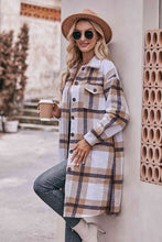 Load image into Gallery viewer, Plaid Dropped Shoulder Longline Jacket