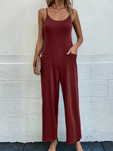 Load image into Gallery viewer, Pocketed Spaghetti Strap Wide Leg Jumpsuit