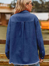 Load image into Gallery viewer, Raw Hem Denim Jacket with Pockets